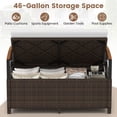 thumbnail image 4 of Gymax Banc de Rangement Extérieur avec Coussin, Dossier et Accoudoirs en Bois d'Acacia, Rangement Dissimulé, 4 of 10
