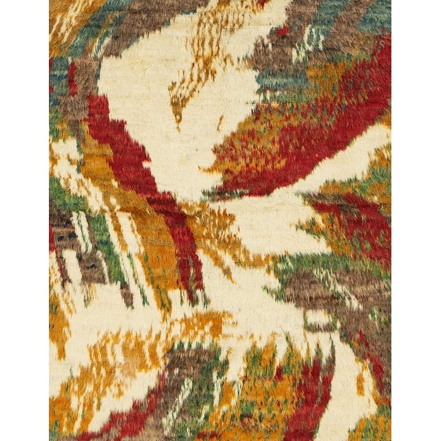 Ahgly Company Indoor Rectangle Abstract Yellow Abstract Area Rugs, 3' x 5'