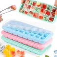 thumbnail image 1 of Ice cube mold silicone, silicone ice cubes, 3-pack 24-compartment ice cube mold, ice mold tray, ice cube trays, stackable ice cube container with lid, 72 ice cube mold, ice cubes BPA free, 1 of 8