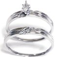 thumbnail image 1 of 1/4ct Marquise Pave Diamond Ring Set 14K White Gold, 1 of 1