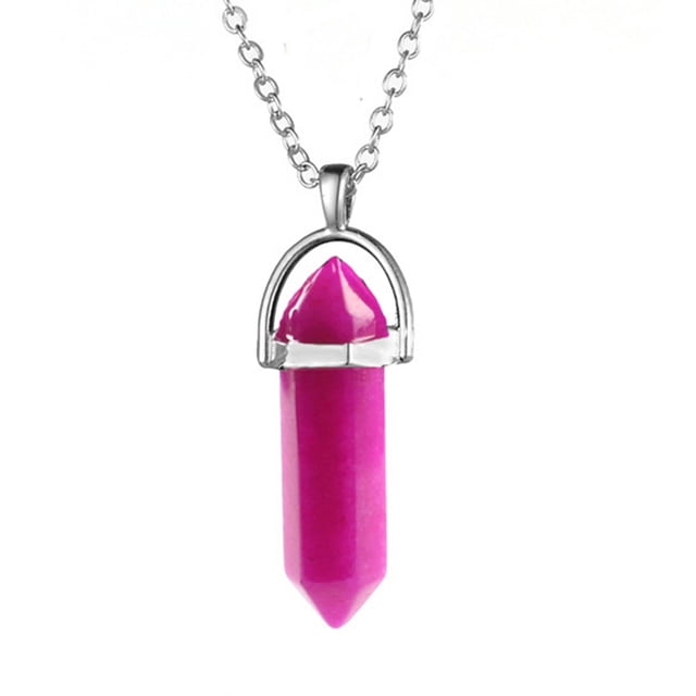 QualitChoice Hexagon Column Charm Exquisite Women Men Making Findings Handmade Anniversary Hanging Pendants Colorful Crystal Rose Red 1Set