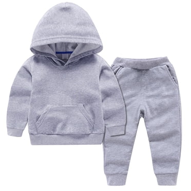 Ensembles d'Automne Filles Ensembles 2 Pcs Tout-Petits Bébés Garçons Filles Couleur Bonbon Couleur Unie Leggings Décontractés Pantalons de Sport pour Enfants Chandails à Capuchon Ensemble Nouveaux Ensembles Assortis Décontractés Gris 9-10T