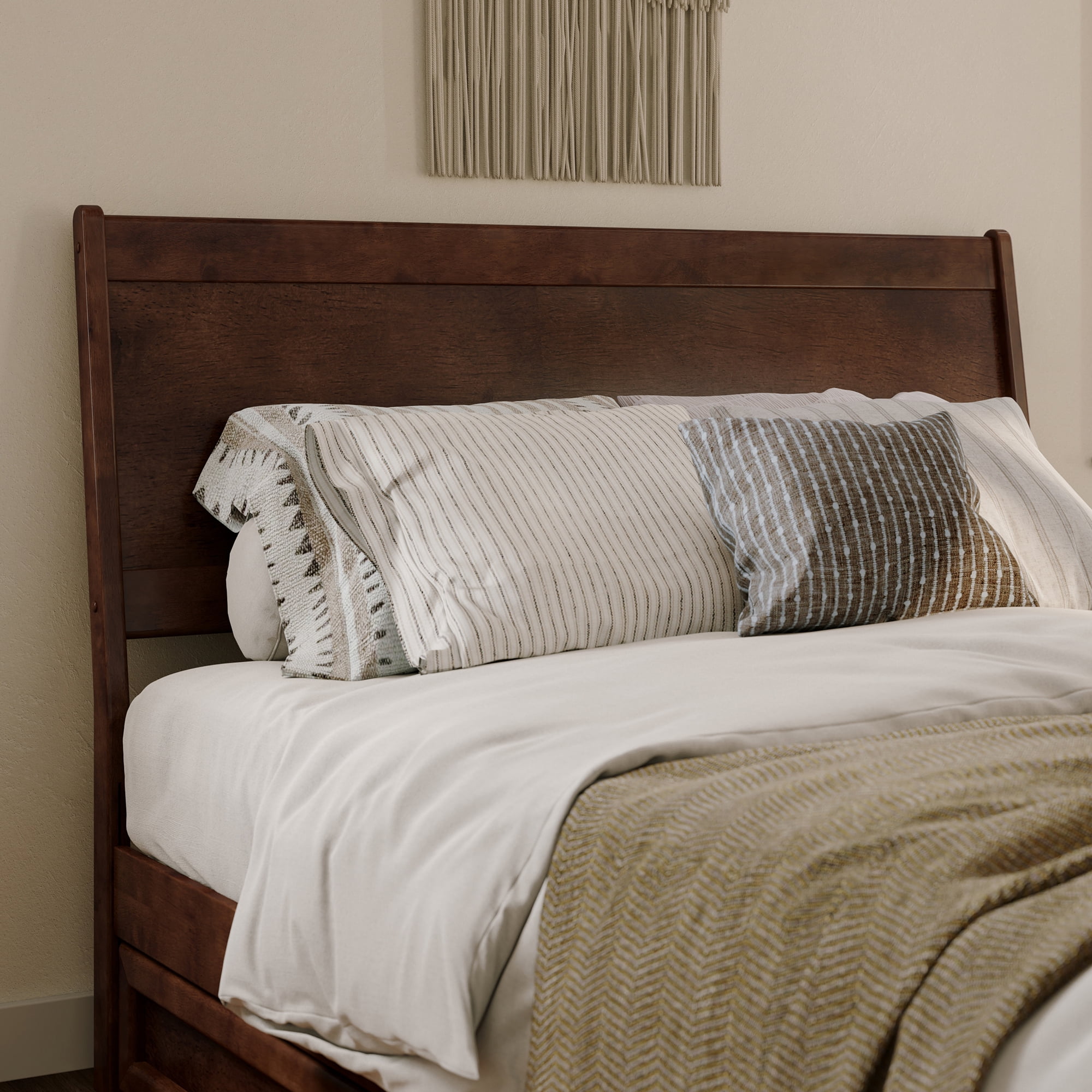 AFI Casanova Queen Sized Solid Hardwood Panel Headboard in Walnut Brown