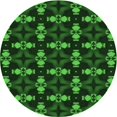 thumbnail image 1 of Ahgly Tapis Rond Lavable en Machine Intérieur Transitionnel Vert Forêt Foncé, 8 Pieds Rond, 1 of 7