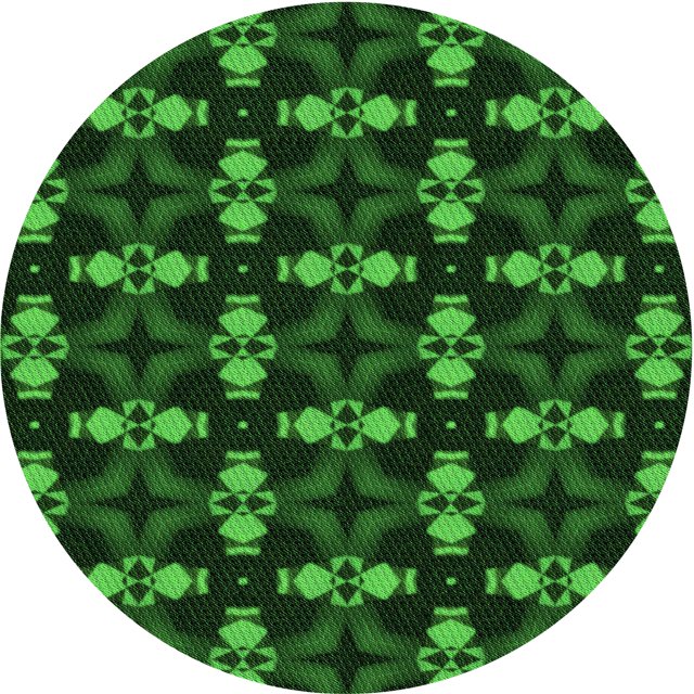 Ahgly Tapis Rond Lavable en Machine Intérieur Transitionnel Vert Forêt Foncé, 8 Pieds Rond