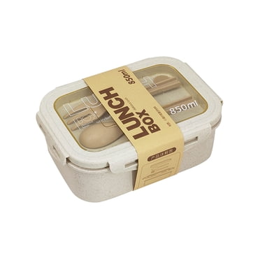 Dvkptbk Lunch Box Straw Japanese Style Bento Box Popular Student Lunch Box Plastic Microwave Oven Lunch Box Low Lunch Box for Office Workers Camping Essentials