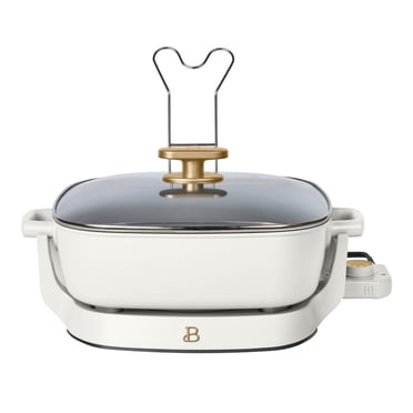 Beautiful By Drew Barrymore 5-in-1, 12" x 12" Detachable Electric Skillet with EverGood™ Ceramic Nonstick Coating