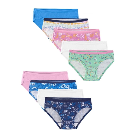 Fruit of the Loom Girls 100% Ringspun Cotton Hipster Underwear, 9-Pack