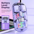 thumbnail image 2 of Graflsoa Souris Sans Fil Double Mode Transparente Violette avec Éclairage RVB, 1600 DPI Réglables, Couverture Magnétique, Charge USB‐C, Batterie 400 mAh, Connectivité 2,4G+Bluetooth 5.0, 2 of 6