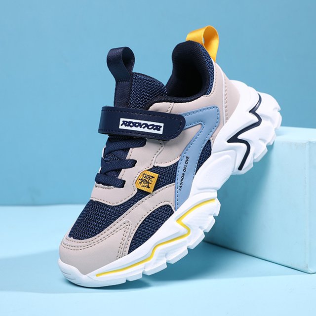 XIMIN Chaussures de Course Tennis Athlétiques pour Enfants Garçons Filles en Maille Respirante Chaussures de Course Extérieures Légères à Crochet et Boucle Marche Randonnée Chaussures Décontractées Mode