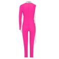 thumbnail image 2 of Aislor Girls Gymnastics Unitard Costume Rhinestone Metallic Patchwork Long Sleeve Jumpsuit for Ballet Dance 6-16 Years Hot Pink 6, 2 of 4