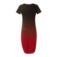 thumbnail image 4 of Meichang Robe Maxi pour Femme Mode Teinture sur Nœuds Robes d'Été pour Femmes avec Poches Robe T-Shirt Col Ras du Cou Manches Courtes Longues Robes Soleil, 4 of 6