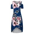 thumbnail image 3 of TopLLC Robes d'Été pour Femmes Grande Taille à Manches Courtes Robes Maxi à Fleurs Robe de Soirée à Épaules Dénudées avec Poches Robe Formelle Femme, 3 of 5