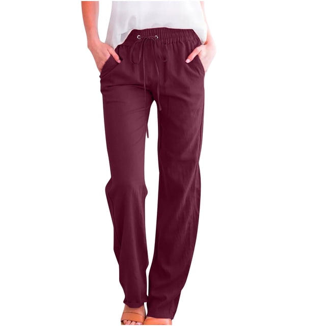 Bigersell Women Jeans High Waisted Plus Size Jeans Clearance Stretchy Jeans Ladies Tapered Denim Pants Button Closure Washed Ripped Tall Jeans Female Fitted Mid Waist Long Pants Style J-45 Wine L