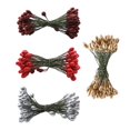 thumbnail image 2 of GUOOL 200 Pcs Baies Artificielles Double Tête DIY Artisanat Rouge Doré Rouge Foncé, 2 of 9