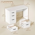thumbnail image 3 of HOMCOM Computer Desk with 3 Drawers, 47" Home Office Desk, White, 3 of 10