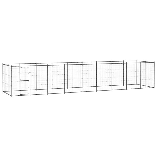 vidaXL Chenil Extérieur pour Chien en Acier 21,78 M2