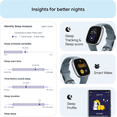 thumbnail image 4 of Open Box - Fitbit Versa 4 Fitness Smartwatch GPS Heart Rate Sleep Tracker - Waterfall Blue/Platinum, 4 of 4