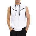 thumbnail image 1 of INSPIRE CHIC Outfit Men's Vest Hoodie Zip Up Sleeveless Drawstring Hooded Vest 46 White, 1 of 8