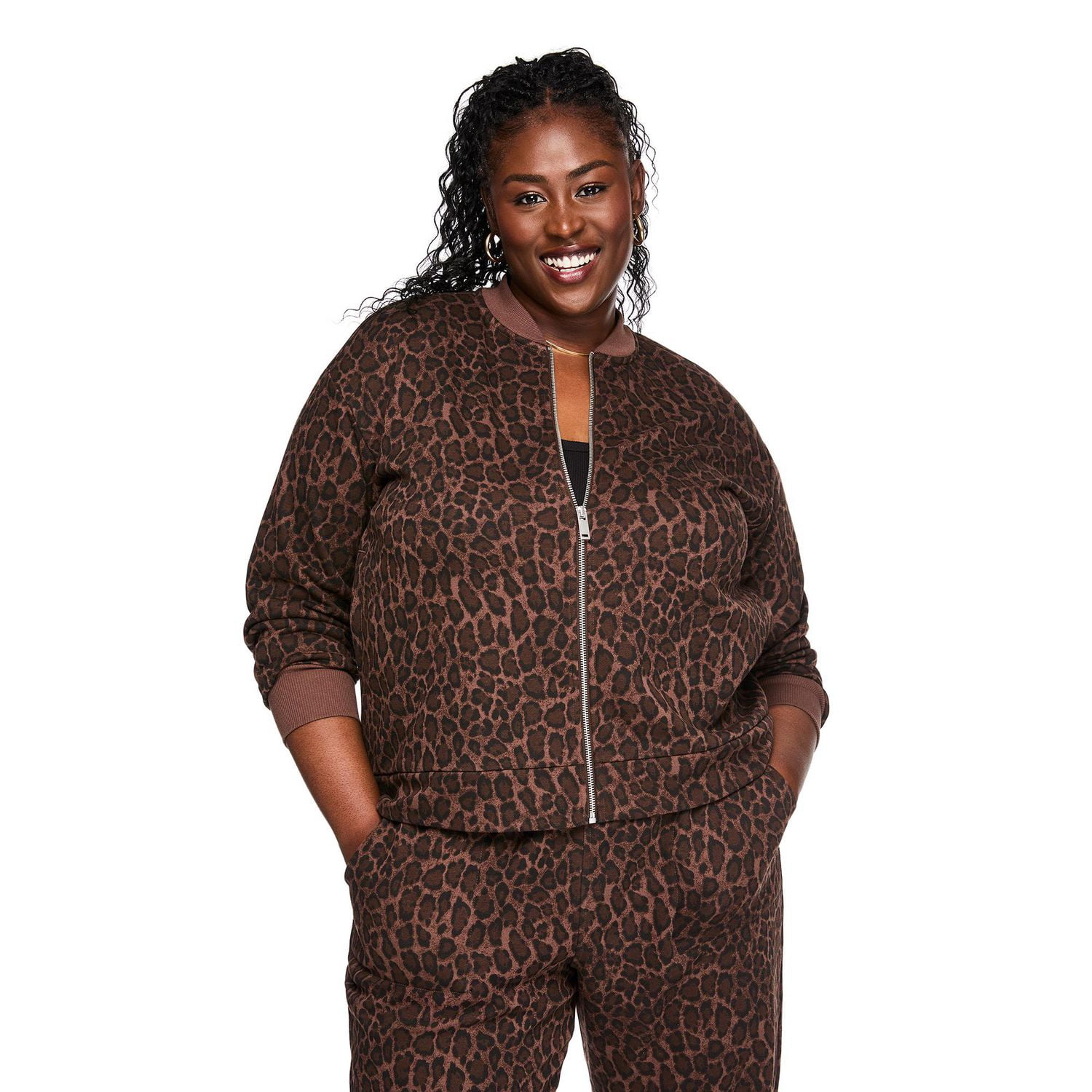 Blouson aviateur zippé sur la longueur Lane Bryant Plus pour femmes