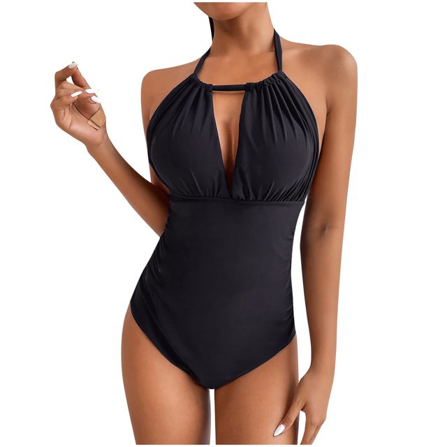 Pisexur Plus Size Bathing Suit Women's One-Piece Padded Plus Size Overlay Print Bikini Swimsuit