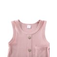 thumbnail image 3 of SUNSIOM Barboteuse d'Été pour Bébé, Combinaison Côtelée Unie Sans Manches à Boutons, 3 of 10