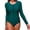 Green, variant on ShomPort Women's Bathing Suit Swim Bodysuit Sun Protection with Zipper Front Long Sleeve One-Piece Swimsuit Surfing