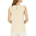 thumbnail image 3 of INSPIRE CHIC Blouse Sans Manches pour Femme, à Volants, Plissée, Blouse CHIC pour le Travail, m Beige, 3 of 8