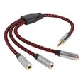 thumbnail image 1 of Câble d'Extension Répartiteur Audio 3.5mm Mâle vers 3 Femelles pour Microphone Casque, 1 of 7