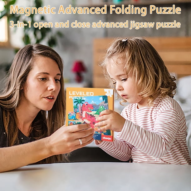 Puzzle Magnetique Enfant,97 PCS Puzzles Magnétiques pour Enfants,3-in-1 Jouet Puzzle Magnétique pour Enfants Puzzl Enfan, Jeu Magnétique Puzzles Enfant pour 3, 4, 5, 6, 7 Ans, Cadeau, Jeu Voyage, B