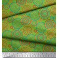 thumbnail image 2 of Soimoi Green polyester Crepe Fabric Circle Art Geometric Print Fabric by Yard 52 Inch Wide, 2 of 5