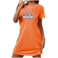 thumbnail image 1 of Birdeem Chemises de Nuit pour Femmes Chemise de Nuit Courte Surdimensionnée pour Femmes Robe Imprimée à Col Rond et Manches Courtes, 1 of 12