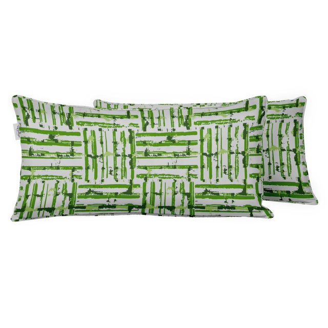 VargottamIndoor/OutdoorPolyester FabricLumbarPillowCover,All-Weather Waterproof Rectangular Cushion Case for Patio Furniture,12" x 24"Set of 2 -Abstracts-49