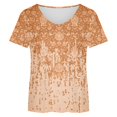 thumbnail image 4 of Meichang Chemises Grande Taille pour Femmes Chic Décontracté Chemise Basique Mode d'Été T-Shirt Imprimé Hauts Décontractés T-Shirt à Manches Courtes Ample Col Ras du Cou Chandail T-Shirts, 4 of 4