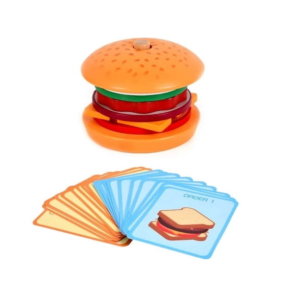 Jouets de Jeu d'Imitation DIY Simulation Hamburger Sandwich Forme Appariement des Couleurs Casse-Tête Nourriture Maison de Jeu Jouets d'Éveil pour Enfants