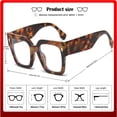 thumbnail image 2 of Glasses Fashion Oversized Blue Light Blocking Eyewear for Computer Screens with Big Square Frames for Work and Everyday Use, 2 of 6
