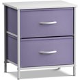 thumbnail image 1 of Sorbus Table de Chevet à 2 Tiroirs Commode Table d'Appoint - Violet, 1 of 9