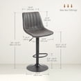 thumbnail image 3 of HOMCOM Adjustable Bar Stools Set of 2, Leathaire Swivel Barstools w/ Back, 3 of 10