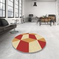 thumbnail image 4 of Ahgly Tapis Rond Lavable en Machine Intérieur Transitionnel Chrome Or Jaune, 4 Pieds Rond, 4 of 7