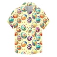 thumbnail image 3 of VBTAPA Mens Spring Shirts Happy Easter Day Rabbit Eggs Print Button Down Shirt Short Sleeve Hawaiian Beach Party Tops Daily Sales Multicolor XL, 3 of 6