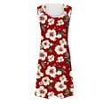 thumbnail image 4 of Ovzne Robes Grande Taille pour Femmes aux Formes Robe Femme Mode d'Été pour Femmes Couleur Unie Poche Sans Manches Robe à Col en V Robe Maxi Grande Taille Imprimée Liquidation, 4 of 5