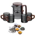 thumbnail image 1 of Huayishang Glass&Bottle Water Separation Glass Teapot With Wooden Handle Teapot Glass Teapot With Infuser Magical Teapot Glass Glass Teapot With Strainer Filter Teapot With Infusers, 1 of 9