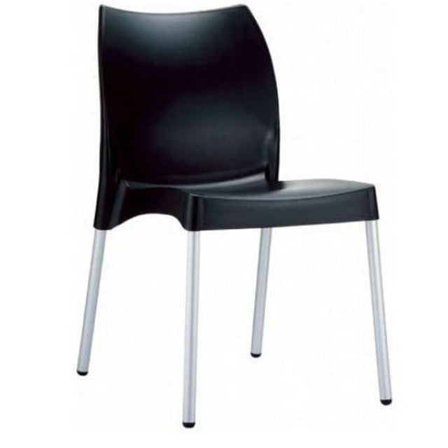 Compamia ISP049-BLA Vita Chaise de Salle à Manger Extérieure en Résine Noire - Ensemble de 2