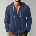 thumbnail image 2 of RXMEKW Cardigan à Capuche Uni pour Hommes avec Boutons devant et Manches Longues, 2 of 9