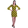 thumbnail image 2 of Moomaya Robe Courte Imprimée pour Femmes, Manches Évasées, Coupe Droite, Robes pour Femmes, Vêtements d'Été Décontractés, 2 of 6
