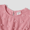 thumbnail image 4 of PatPat Family Matching Pink Set Solid Colorblock Polo collar Short-sleeve Shirt or Ruffle-sleeve Belted Dress, 4 of 4