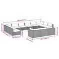 thumbnail image 4 of vidaXL 13 Piece Garden Lounge Set with Cushions Black Poly Rattan, 4 of 4