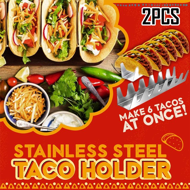 Agiferg Porte-Tortilla en Acier Inoxydable, Porte-Tacos, Porte-Crêpes Ondulé, Porte-Tacos