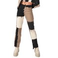 thumbnail image 1 of Kmbangi Jeans à Blocs de Couleur Patchwork pour Femmes + Pantalon en Denim Taille Haute, 1 of 7