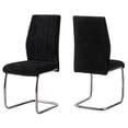 thumbnail image 1 of Monarch Specialties Dining Chair, Set Of 2, Side, Upholstered, Kitchen, Dining Room, Velvet, Metal, Black, Chrome, Contemporary, Modern, 1 of 4